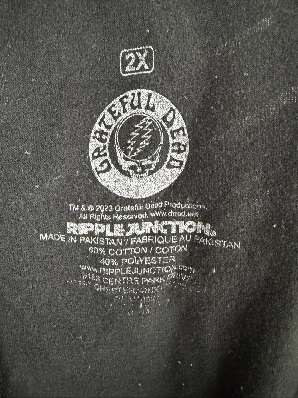 Grateful Dead Black Sweatpants with White Logo Print Size 2X - Picture 5 of 5